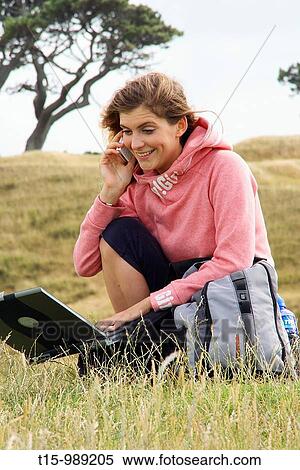 Hiking with technology View Large Photo Image Stock Photography - Hiking with technology. Fotosearch