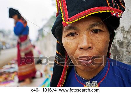 Hill tribe woman in colorful native dress. Luang Prabang. Laos. View Large Photo Image Picture - Hill tribe woman in colorful native dress. Luang Prabang. Laos.. Fotosearch