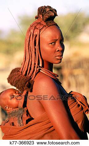 Himba wife with baby. Kaokoveld. Namibia. View Large Photo Image Stock Image - Himba wife with baby. Kaokoveld. Namibia.. Fotosearch