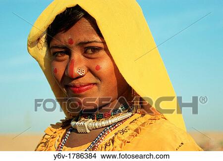 Hindu girl belonging to an untouchable group. Thar desert, India. View Large Photo Image Picture - Hindu girl belonging to an untouchable group. Thar desert, India.. Fotosearch