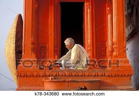 Hindu priest praying. Varanasi, India View Large Photo Image Stock Image - Hindu priest praying. Varanasi, India. Fotosearch