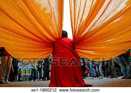 Stock Image - hindu ritual, Raval? 12 celebration, Barcelona, Catalonia, Spain. Fotosearch