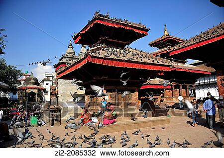 Hindu temples, Durbar Square, Kathmandu, Nepal View Large Photo Image Stock Image - Hindu temples, Durbar Square, Kathmandu, Nepal. Fotosearch