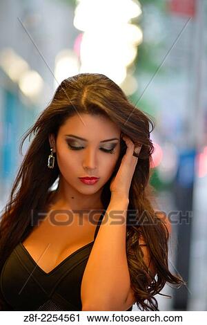 Hispanic woman in the streets of New York. View Large Photo Image Stock Image - Hispanic woman in the streets of New York.. Fotosearch