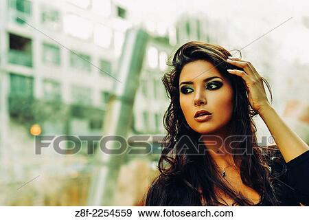 Hispanic woman in the streets of New York. View Large Photo Image Stock Photo - Hispanic woman in the streets of New York.. Fotosearch