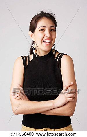 Hispanic/Latin woman laughing View Large Photo Image Stock Image - Hispanic/Latin woman laughing. Fotosearch