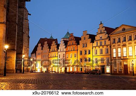 historic buildings on the Marketplace in Osnabr? ck at night, Lower Saxony, Germany. View Large Photo Image Stock Image - historic buildings on the Marketplace in Osnabr? ck at night, Lower Saxony, Germany.. Fotosearch