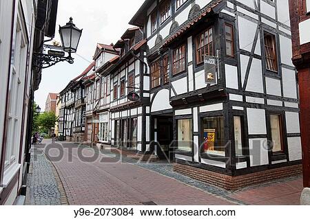 Historic center, Hameln, Lower Saxony, Germany, Europe View Large Photo Image Picture - Historic center, Hameln, Lower Saxony, Germany, Europe. Fotosearch