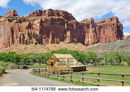 Stock Photo - Historic Gifford Farm Area Capitol Reef National Park Utah. Fotosearch