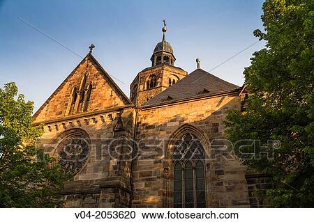 Stock Image - Historic St. Bonifatius Church in Hamelin, Lower Saxony, Germany, Europe. Fotosearch