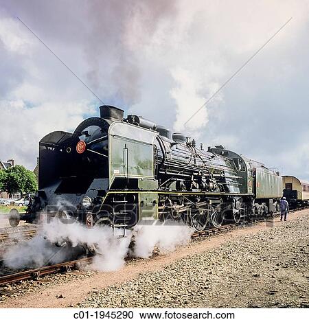 Historic steam locomotive? Pacific PLM 231 K 8? of? Paimpol-Pontrieux? train Brittany France. View Large Photo Image Stock Image - Historic steam locomotive? Pacific PLM 231 K 8? of? Paimpol-Pontrieux? train Brittany France.. Fotosearch