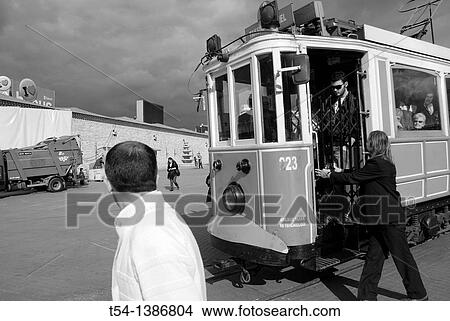 Historical Tram in Istanbul-Taksim Square View Large Photo Image Picture - Historical Tram in Istanbul-Taksim Square. Fotosearch