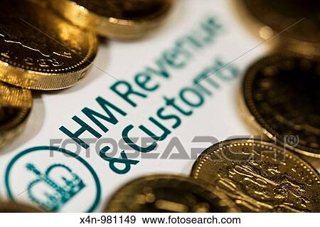 HM Revenue & Customs document surrounded by pound coins View Large Photo Image Stock Photo - HM Revenue & Customs document surrounded by pound coins. Fotosearch