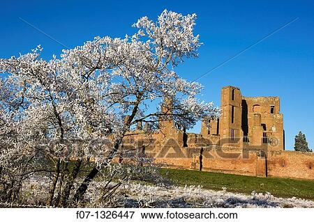 Hoarfrost - Warwickshire - England - Showing Kenilworth Castle - Partially destroyed during English Civil War. View Large Photo Image Stock Photo - Hoarfrost - Warwickshire - England - Showing Kenilworth Castle - Partially destroyed during English Civil War.. Fotosearch
