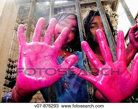 Stock Image - ? Holi? the Festival of Colours, Varanasi, Uttar Pradesh, India. Fotosearch