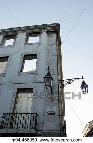 Stock Image - Hollow building, Lisbon, Portugal. Fotosearch