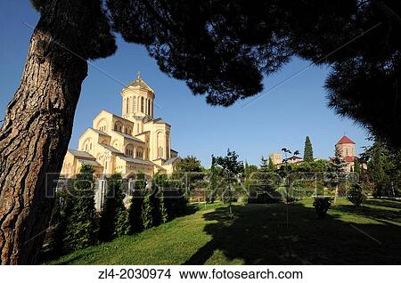 Holy Trinity Cathedral of Tbilisi, garden. Georgia, Tbilisi. 1015 View Large Photo Image Picture - Holy Trinity Cathedral of Tbilisi, garden. Georgia, Tbilisi. 1015. Fotosearch