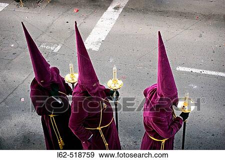 Stock Photo - Holy Wednesday procession. Cofrad? a de Nuestro Padre Jesus. Orihuela. Alicante province. Comunidad Valenciana. Spain.. Fotosearch