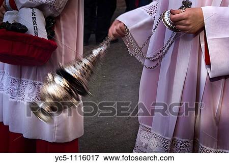 Stock Photo - Holy Week procession. Malaga. Andalusia. Spain. Fotosearch