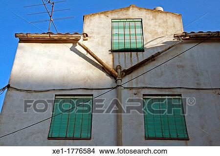 homes, gutters, shutters, Manresa, Catalonia, Spain View Large Photo Image Picture - homes, gutters, shutters, Manresa, Catalonia, Spain. Fotosearch