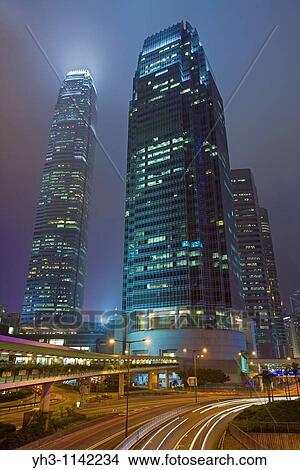 Hong Kong cityscape at night View Large Photo Image Picture - Hong Kong cityscape at night. Fotosearch