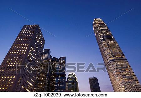 Hong Kong skyline at dusk Central business and financial district View Large Photo Image Stock Photo - Hong Kong skyline at dusk Central business and financial district. Fotosearch