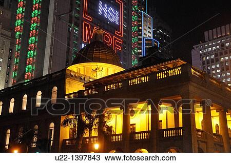 Hong Kong: the Legislative Council Chamber at night View Large Photo Image Stock Image - Hong Kong: the Legislative Council Chamber at night. Fotosearch