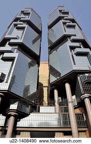 Stock Image - Hong Kong: the Lippo Center skyscraper in Admiralty. Fotosearch