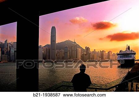 Hong Kong- view from the Star Ferry Pier at Kowloon, to Hong Kong. View Large Photo Image Stock Photo - Hong Kong- view from the Star Ferry Pier at Kowloon, to Hong Kong.. Fotosearch