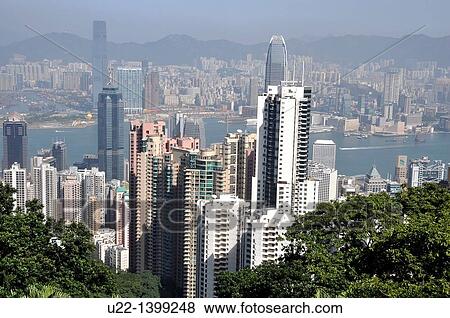 Hong Kong: view of Hong Kong Island from Victoria Peak View Large Photo Image Stock Photo - Hong Kong: view of Hong Kong Island from Victoria Peak. Fotosearch