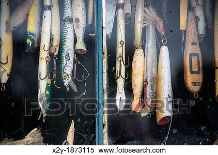 Hooks and lures in a fishing shack window, Menemsha, Chilmark, Martha's Vineyard, Massachusetts View Large Photo Image Stock Photography - Hooks and lures in a fishing shack window, Menemsha, Chilmark, Martha's Vineyard, Massachusetts. Fotosearch