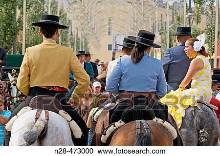Horsemen in El Real de la Feria. Fuengirola. MBlaga province, Costa del Sol. Andalusia, Spain View Large Photo Image Stock Image - Horsemen in El Real de la Feria. Fuengirola. MBlaga province, Costa del Sol. Andalusia, Spain. Fotosearch
