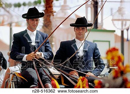 Stock Image - Horsemen. MBlaga, Costa del Sol. Andalusia, Spain. Fotosearch