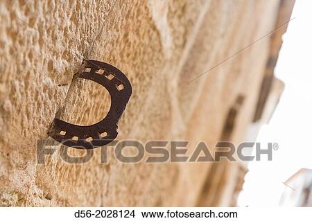 horseshoe in a wall, Cretas, Teruel province, Aragon, Spain. View Large Photo Image Picture - horseshoe in a wall, Cretas, Teruel province, Aragon, Spain.. Fotosearch