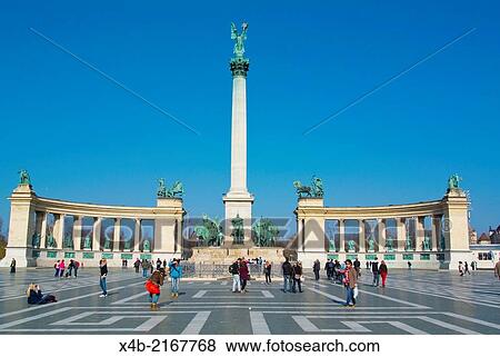Hosok tere the Heroes square, Varosliget the city park, Budapest, Hungary, Europe. View Large Photo Image Stock Photo - Hosok tere the Heroes square, Varosliget the city park, Budapest, Hungary, Europe.. Fotosearch