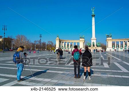 Hosok tere the Heroes square, Varosliget the city park, Budapest, Hungary, Europe. View Large Photo Image Stock Photography - Hosok tere the Heroes square, Varosliget the city park, Budapest, Hungary, Europe.. Fotosearch