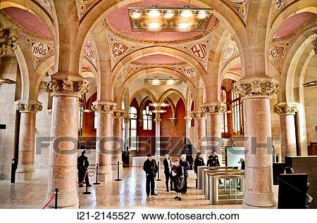 Hospital de Sant Pau 1902-1930. Designed by Llu's Domenech i Muntaner. Considered the most important Modernist whole of Europe. Declared World Heritage by UNESCO. Eixample quarter, Barcelona, Catalonia, Spain. View Large Photo Image Stock Photo - Hospital de Sant Pau 1902-1930. Designed by Llu's Domenech i Muntaner. Considered the most important Modernist whole of Europe. Declared World Heritage by UNESCO. Eixample quarter, Barcelona, Catalonia, Spain.. Fotosearch