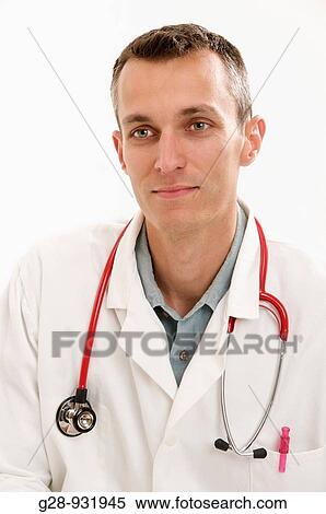 Hospital doctor in white with red stethoscope and pen thoughtful View Large Photo Image Stock Photography - Hospital doctor in white with red stethoscope and pen thoughtful. Fotosearch