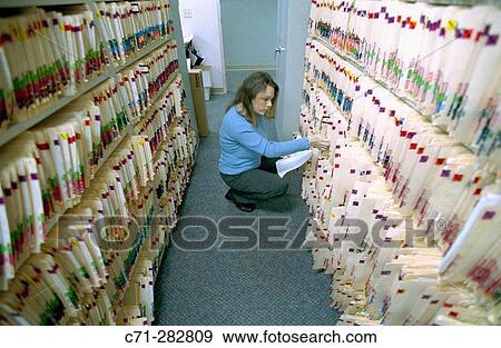 Hospital file room View Large Photo Image Stock Photo - Hospital file room. Fotosearch