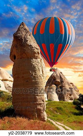 Hot Air Baloons over the Love Valley, Cappadocia Turkey. View Large Photo Image Stock Photo - Hot Air Baloons over the Love Valley, Cappadocia Turkey.. Fotosearch