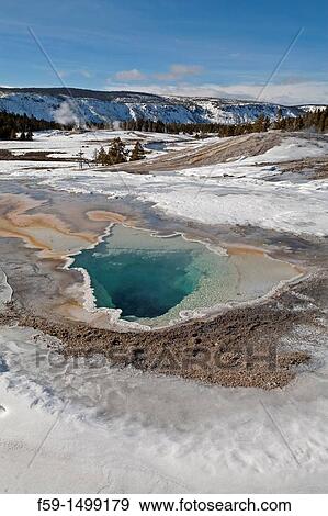 Hot Spring, Upper Geyser Basin, Winter, Yellowstone NP View Large Photo Image Stock Photo - Hot Spring, Upper Geyser Basin, Winter, Yellowstone NP. Fotosearch