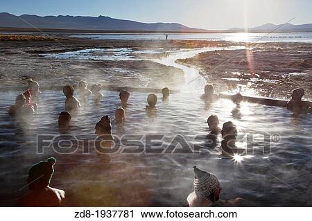 Stock Image - hot springs in bolivia dessert. Fotosearch