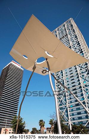 Stock Photography - Hotel Arts and Mapfre Tower Office Block, Barcelona, Catalunya, Spain. Fotosearch