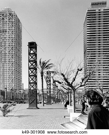 Hotel Arts & Torre Mapfre. Olympic Harbour district, Barcelona. Spain View Large Photo Image Stock Photo - Hotel Arts & Torre Mapfre. Olympic Harbour district, Barcelona. Spain. Fotosearch