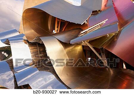 Hotel designed by Frank Gehry, Bodegas Marques de Riscal, Elciego, Rioja Alavesa, Araba, Basque Country, Spain View Large Photo Image Stock Photo - Hotel designed by Frank Gehry, Bodegas Marques de Riscal, Elciego, Rioja Alavesa, Araba, Basque Country, Spain. Fotosearch