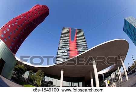 Stock Image - Hotel Porta Fira in Fira Dos - Trade fair of Barcelona -, L? Hospitalet de Llobregat, Barcelona, Spain. Fotosearch