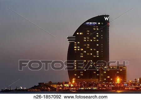 Hotel W Barcelona View Large Photo Image Stock Image - Hotel W Barcelona. Fotosearch