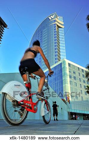 Stock Photo - Hotel W by Ricardo Bofill, Barceloneta, Barcelona, Catalonia, Spain. Fotosearch