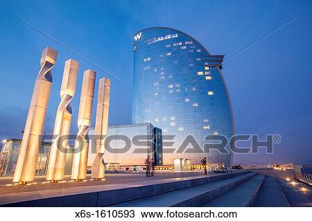 Stock Image - Hotel W in Barcelona, Spain. Fotosearch