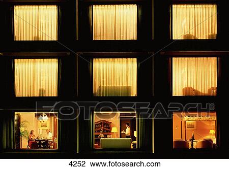 Stock Image - Hotel windows. Fotosearch